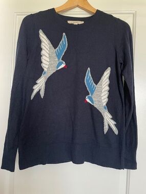 Loft navy bird print sweater